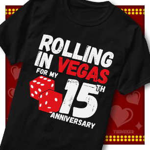 Camiseta Rolando Em Vegas 15º Aniversário Casal Engraçado