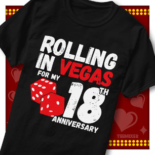 Camiseta Rolando Em Vegas 18º Aniversário Casal Engraçado