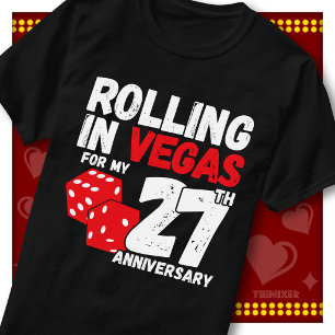 Camiseta Rolando Em Vegas 27º Aniversário Casal Engraçado