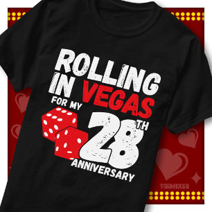 Camiseta Rolando em Vegas 28º Aniversário Casal Engraçado