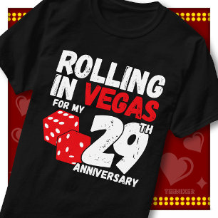 Camiseta Rolando Em Vegas 29º Aniversário Casal Engraçado