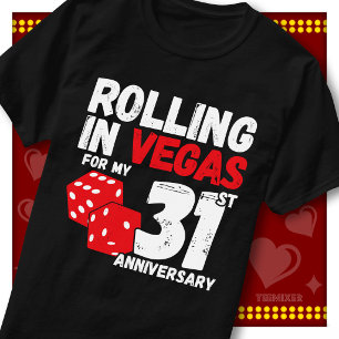 Camiseta Rolando Em Vegas 31º Aniversário Casal Engraçado
