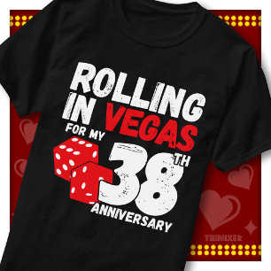 Camiseta Rolando Em Vegas 38º Aniversário Casal Engraçado