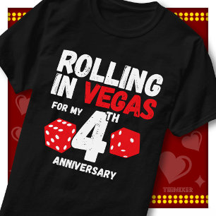 Camiseta Rolando em Vegas 4º Aniversário Casal Engraçado