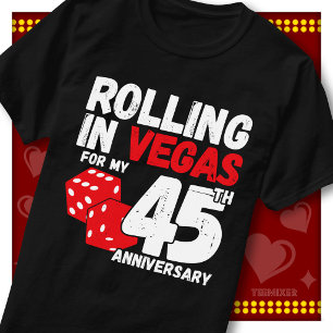 Camiseta Rolando Em Vegas 45º Aniversário Casal Engraçado