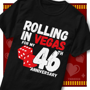 Camiseta Rolando Em Vegas 46º Aniversário Casal Engraçado