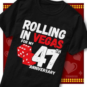 Camiseta Rolando Em Vegas 47º Aniversário Casal Engraçado