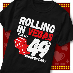Camiseta Rolando Em Vegas 49º Aniversário Casal Engraçado