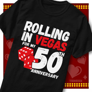 Camiseta Rolando Em Vegas 50º Aniversário Casal Engraçado