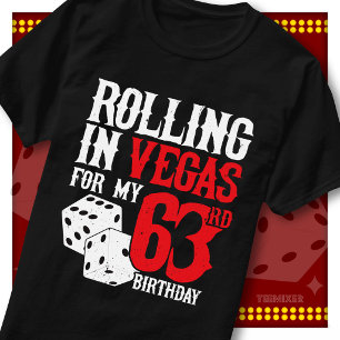 Camiseta Rolando em Vegas 63º Aniversário Festa de Dados Es