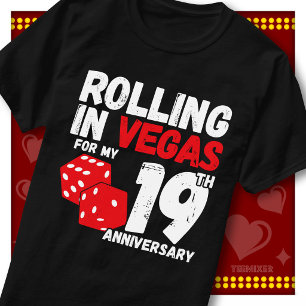 Camiseta Rolando Em Vegas Aniversário de 19 Anos Casal Engr