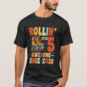 Camiseta Rolando no 5º Aniversário Menino Menina Retro Rolo