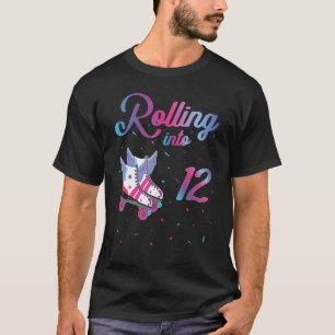 Camiseta Rolando Para 12 Skates Do Cilindro De Aniversário 