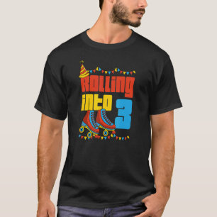 Camiseta Rolando para 3 Skate do cilindro do aniversário de