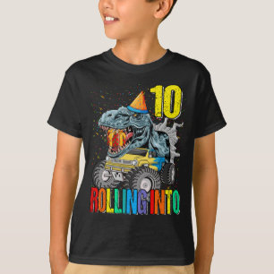 Camiseta Rolando para o 10º aniversário do Dinossauro Monst