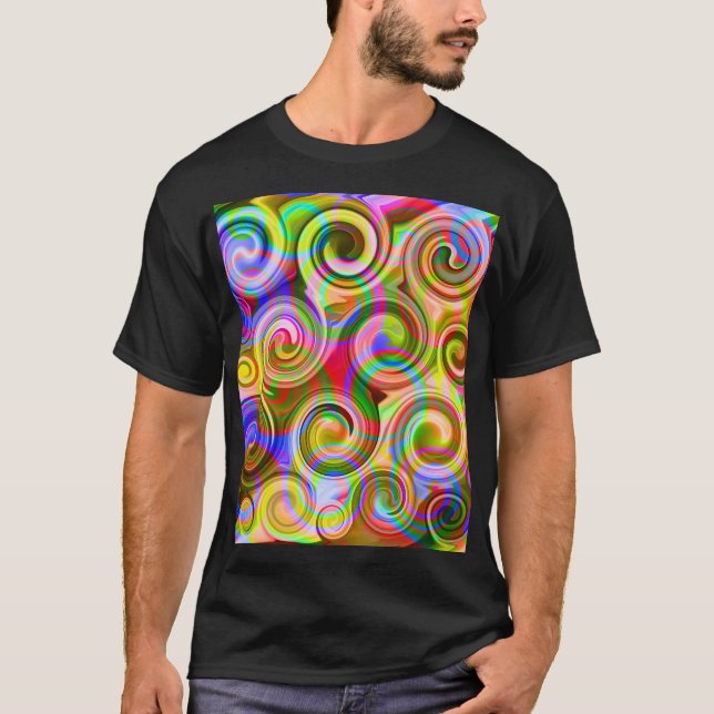 Camiseta Rolar abstrato geométrico pastel (Frente)