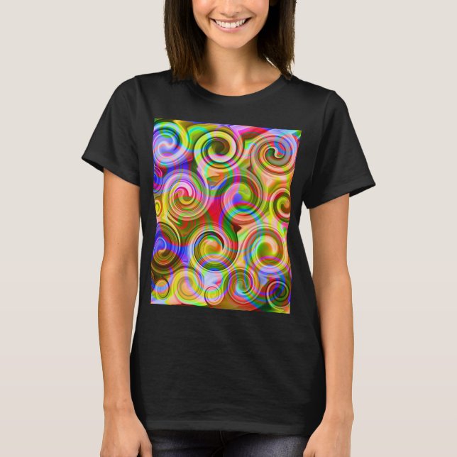 Camiseta Rolar Camisa-abstrato geométrica do Pastel (Frente)