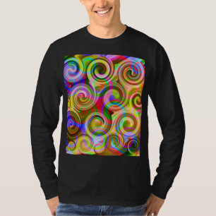 Camiseta Rolar Camisa-abstrato geométrica do Pastel