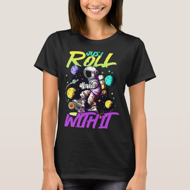 Camiseta Rolar com ele Astronauta Roller Derby (Frente)