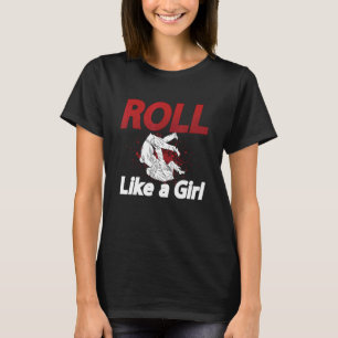 Camiseta Rolar Como Uma Garota Karate Esportiva Judoka Comb
