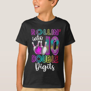 Camiseta Rolar Em 10 Dígitos Duplos Aniversário De 10 Anos
