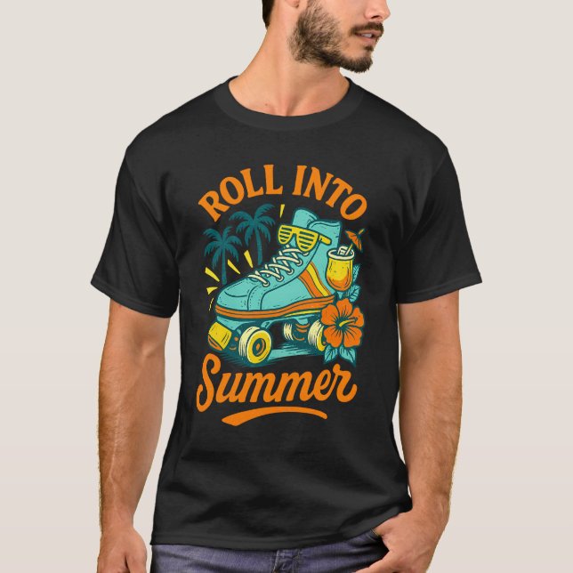 Camiseta Rolar para o Skate do cilindro retrátil do verão (Frente)