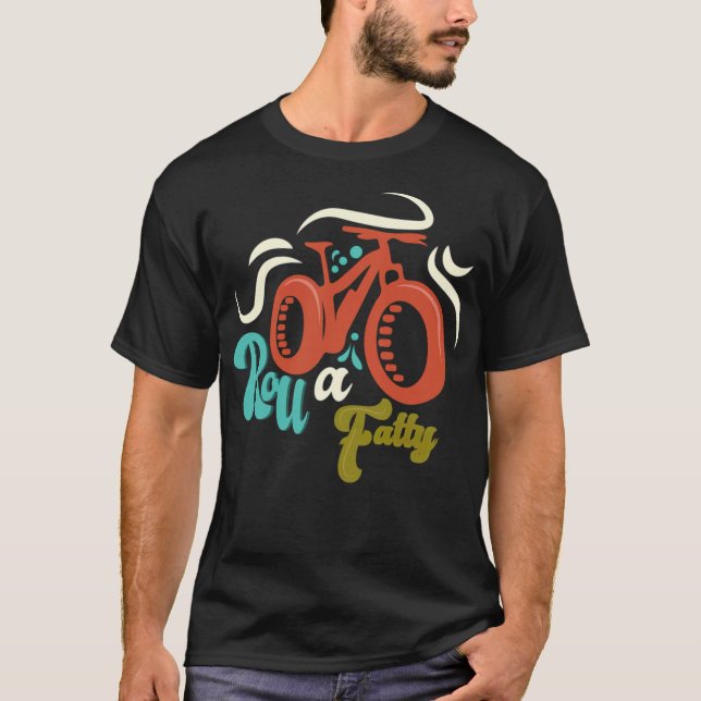 Camiseta Rolar Uma Bicicleta Gorda Gorda Pica-Penteada Ebik (Frente)
