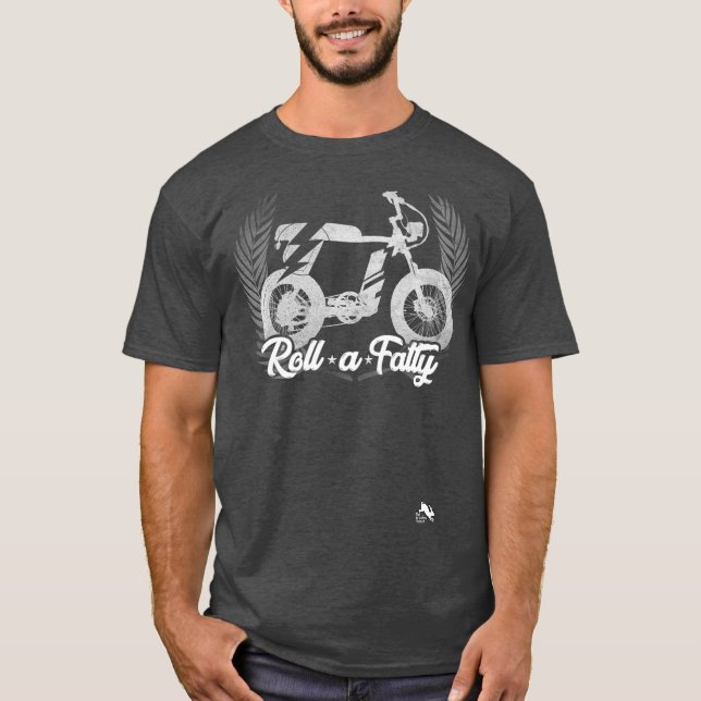 Camiseta Rolar uma moto de moto gorduroso Premium (Frente)