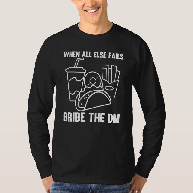 Camiseta Roleplay Bribe Ttrpg De Jogos Do Dm Tabletop (Frente)