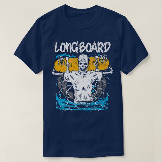 Camiseta Rolha de Rolamento de skeleton de skate (Frente do Design)