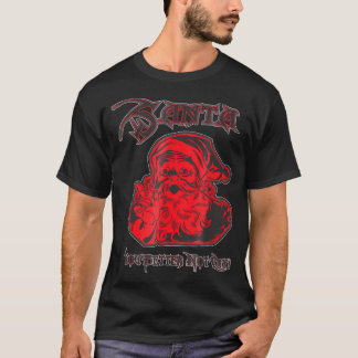 Camiseta Roll de Rocha de Natal do Papai Noel de Metal Pesa