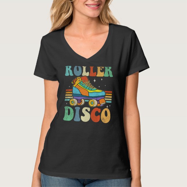 Camiseta Roll de Skates do cilindro de disco Roll 70s 80s R (Frente)