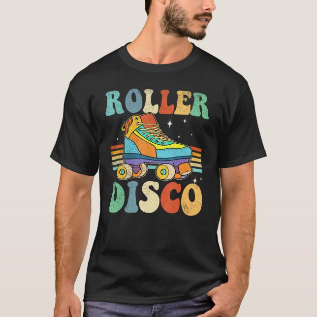 Camiseta Roll de Skates do cilindro de disco Roll 70s 80s R (Frente)