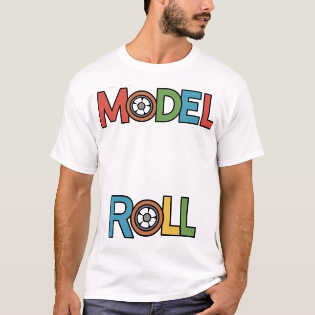 Camiseta Roll Model 👕 T-Shirt Básico de Homens ✅ (Frente)