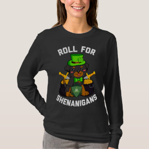 Camiseta Roll Para Rua De Shenanigans Rottweiler Dog D20 Rp