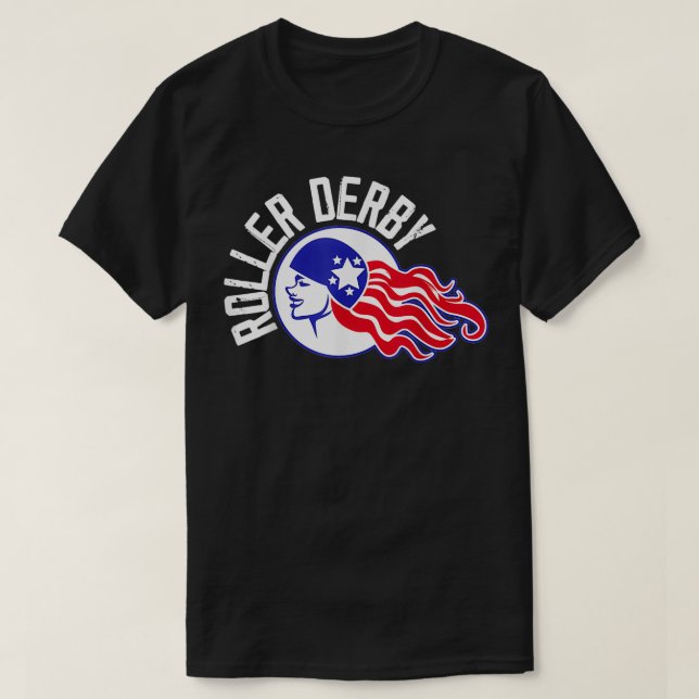 Camiseta Roller Derby Player Flag US Skating Team (Frente do Design)