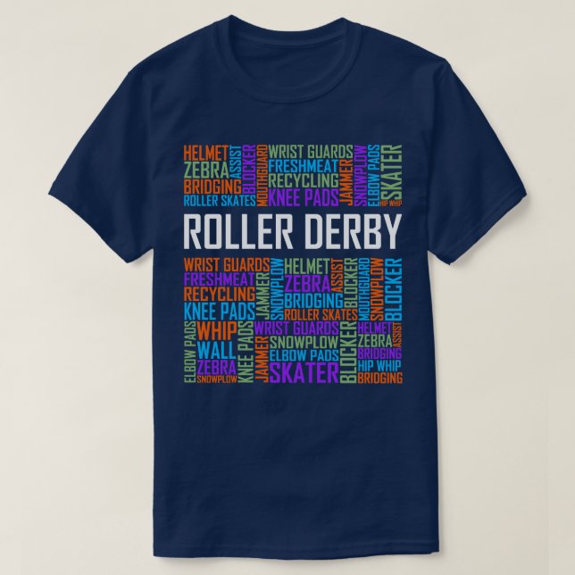 Camiseta Roller Derby Words (Frente do Design)