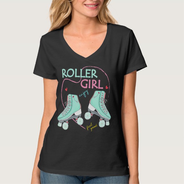 Camiseta Roller Girl - Roller Skates Roller Roller Skates (Frente)