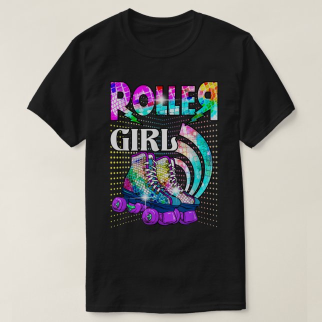 Camiseta Roller Girl Skater Rtro 70s 80s Disco (Frente do Design)
