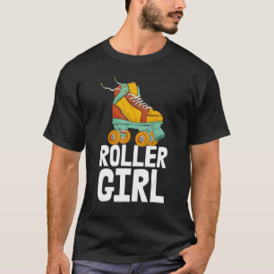 Camiseta Roller Girl Skating Calçados Rolling Aniversário