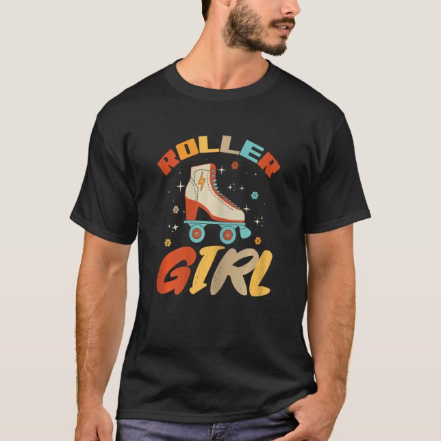 Camiseta Roller Girl Skating  For Derby Roller Skater Girls (Frente)