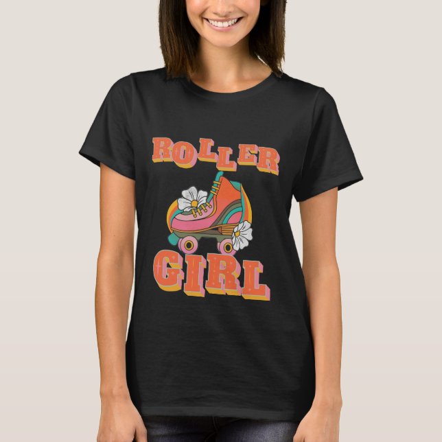 Camiseta roller girl vintage roller skating (Frente)