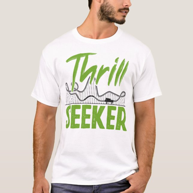 Camiseta Roller Porta copos Amusement Park Thrill Seeker (Frente)