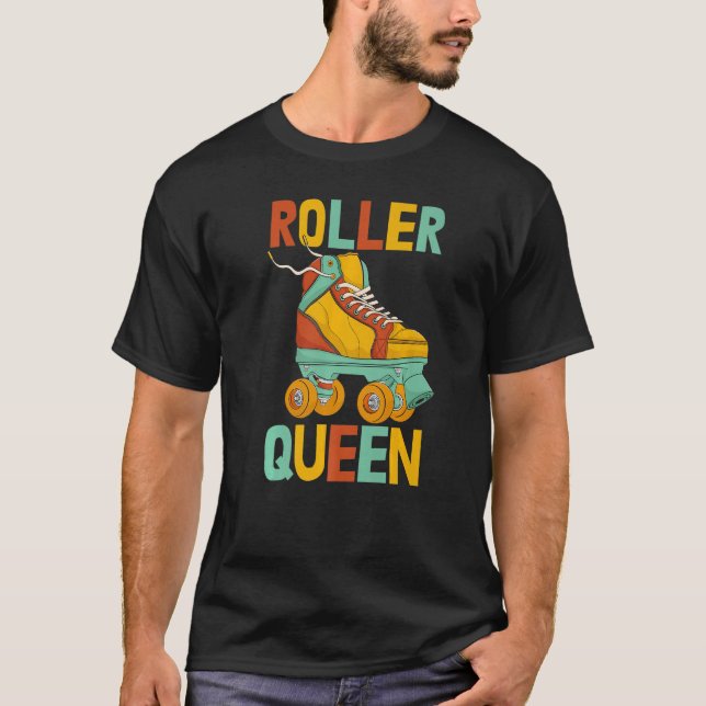 Camiseta Roller Queen Women Skating Rolling Calçados Aniver (Frente)