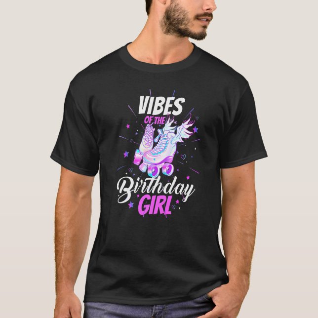 Camiseta Roller Skate Birthday Vibes Funny Roller Sking P (Frente)