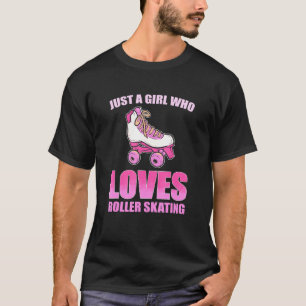 Camiseta Roller Skates Para As Mulheres Apenas Uma Menina Q