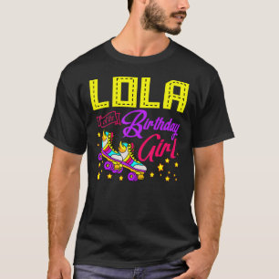 Camiseta Roller Skates Patinando Lola Da Rapariga De Aniver