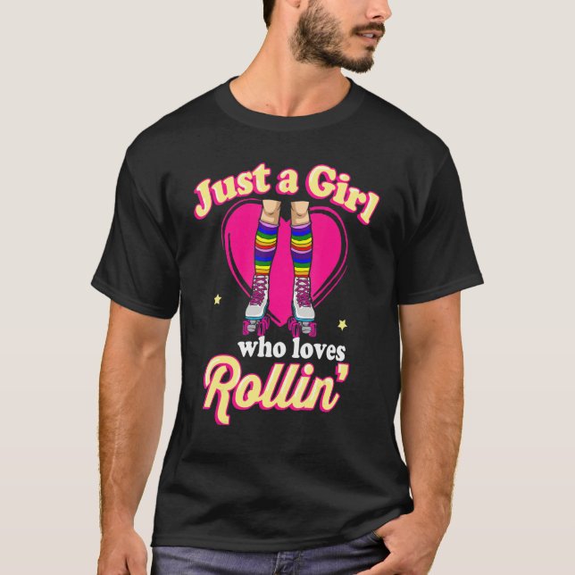 Camiseta Roller Skates   Rollerskating 70s Party Eighties O (Frente)