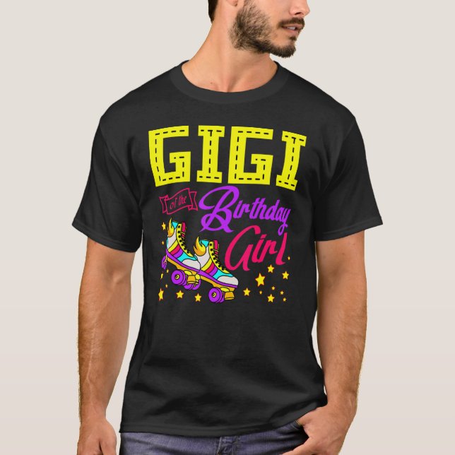 Camiseta Roller Skates Skating Skater Gigi Do Aniversário (Frente)