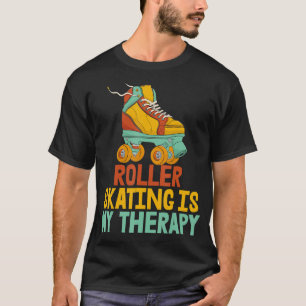 Camiseta Roller Skating É Minha Terapia Mulheres Rolando Ca